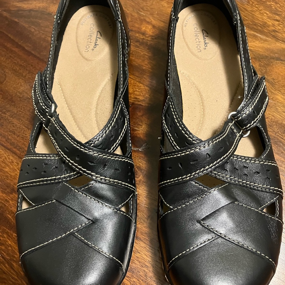 Clarks Ashland Spin Q Black Leather Mary Jane‎ Shoes Ultimate Comfort Size 12W